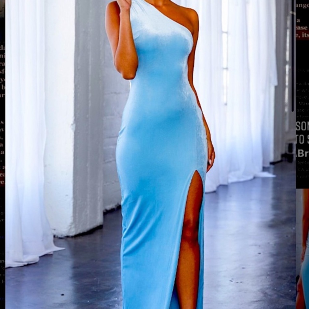 Blue Velvet Dress